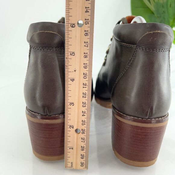 Pikolinos Llanes Wallabee Cut Boot Women's Size 42 11 Olive Leather Block Heel - Picture 8 of 16